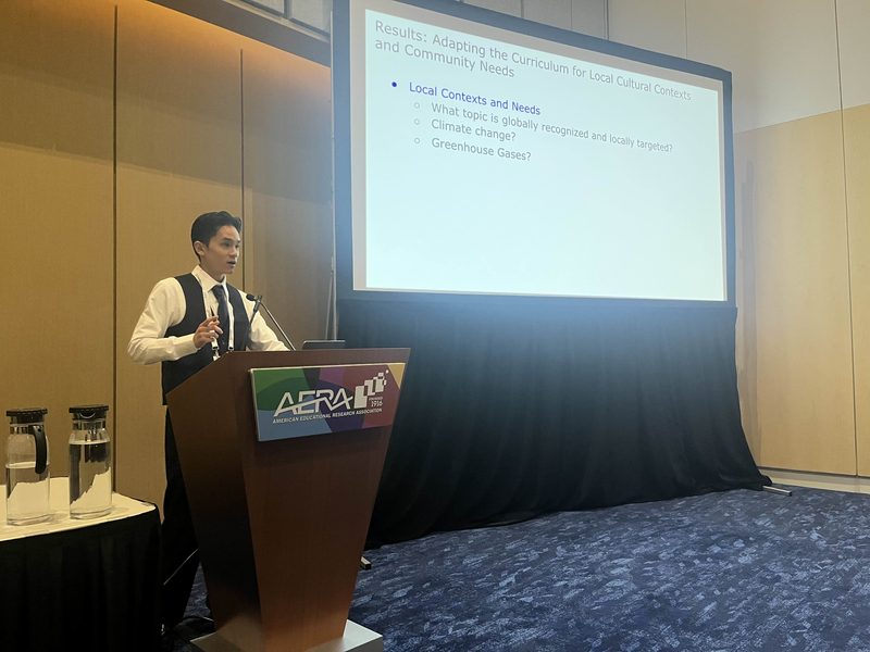 Brian presenting at the 2025 AERA Annual Meeting.